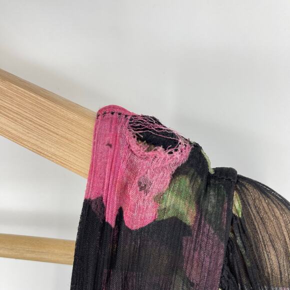 RIXO | Yas Shirred Midi Dress Blossom Pink Floral Chiffon 4XL 18 Plus Size - Picture 6 of 16